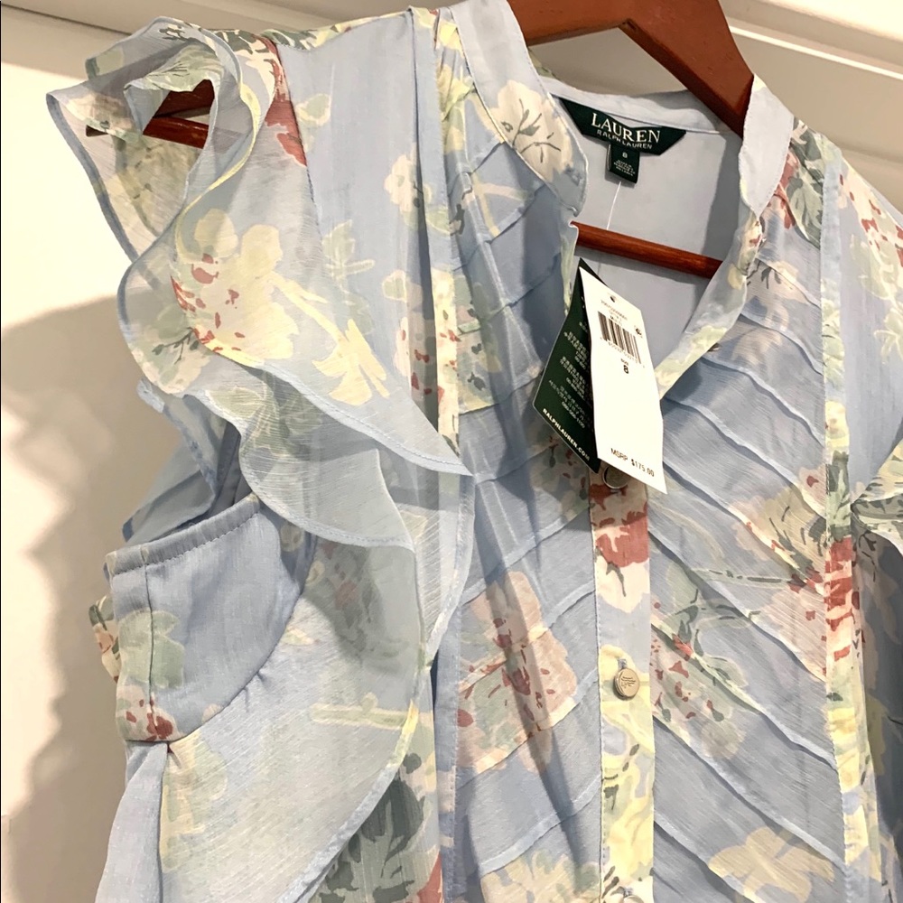 Lauren Ralph Lauren Blue Floral Midi Dress - Picture 10 of 15